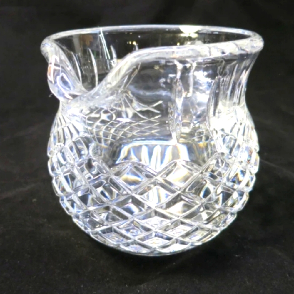 VINTAGE HEAVY CRYSTAL DIAMOND PINEAPPLE STARBURST PATTERN  PITCHER